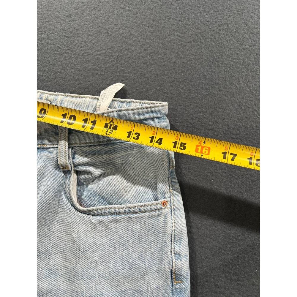 Zara Women High Rise Straight Leg Raw Hem Jeans Y2K Wash Blue Size 6 A008711 - Picture 5 of 9